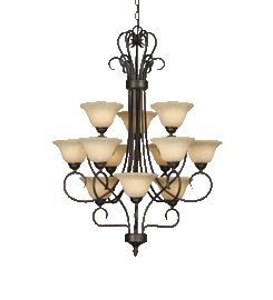 Multi-Family 3 Tier - 12 Light Chandelier